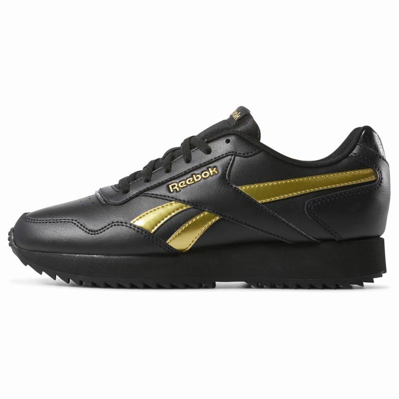 Tenisi Reebok Royal Glide Ripple Double Dama Negrii/Aurii Metal Romania SP7918XT